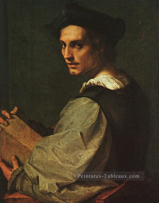 Portrait d’un jeune homme renaissance maniérisme Andrea del Sarto Peintures à l'huile